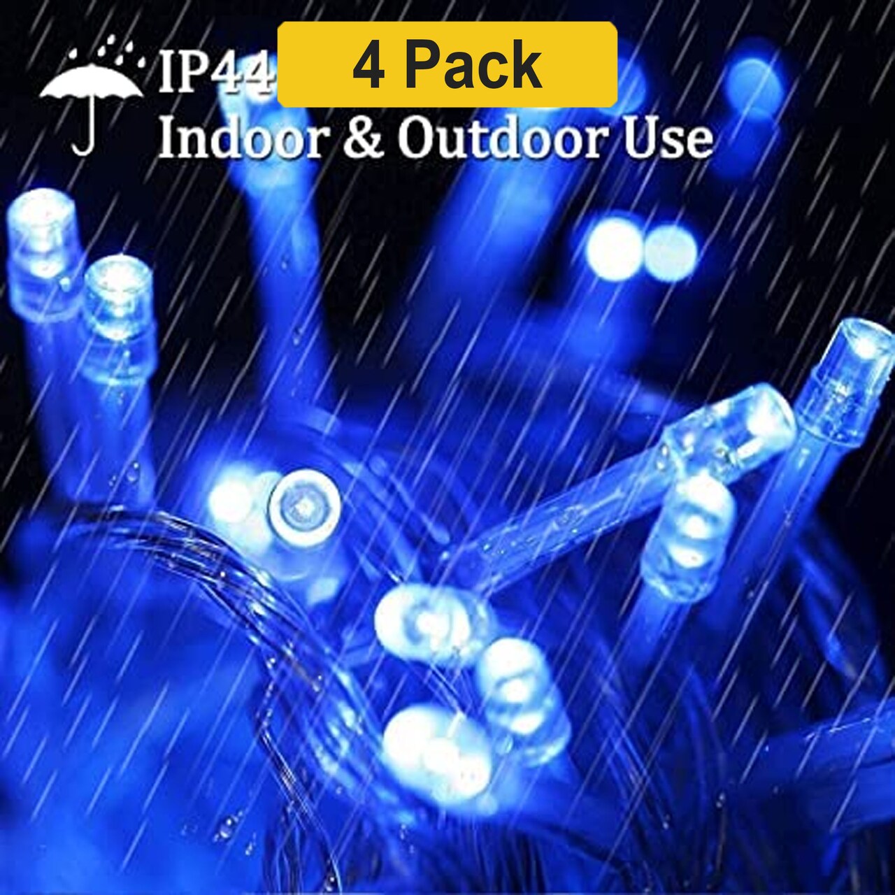 300 LED Curtain Fairy Lights — 12 Strand, Indoor/Outdoor, Multi-Mode